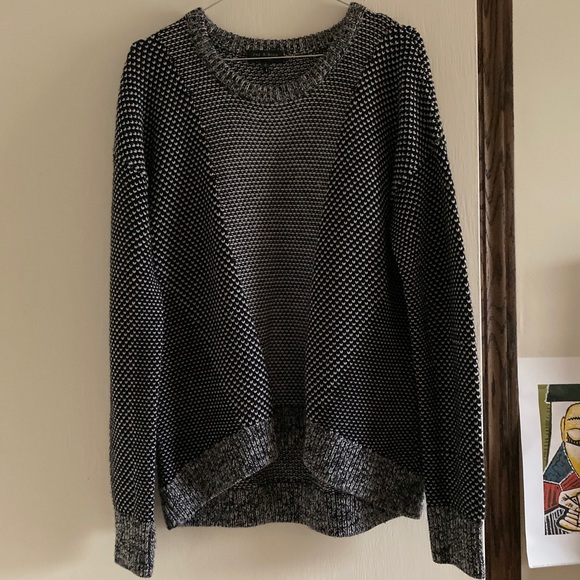 Rag & Bone Patterned Grey Merino Wool Sweater - Picture 1 of 5